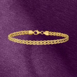 Ross-Simons 14kt Yellow Gold Double-Rope Chain Bracelet. 7 inches