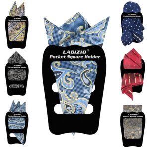 LADIZIO Pocket Square Holder, Pocket Squares for Men, Accessories for Men’s Square Scarf, Suits, Tuxedos, Vests and Dinner Jackets 1/2/3/5/8 Pack Assorted