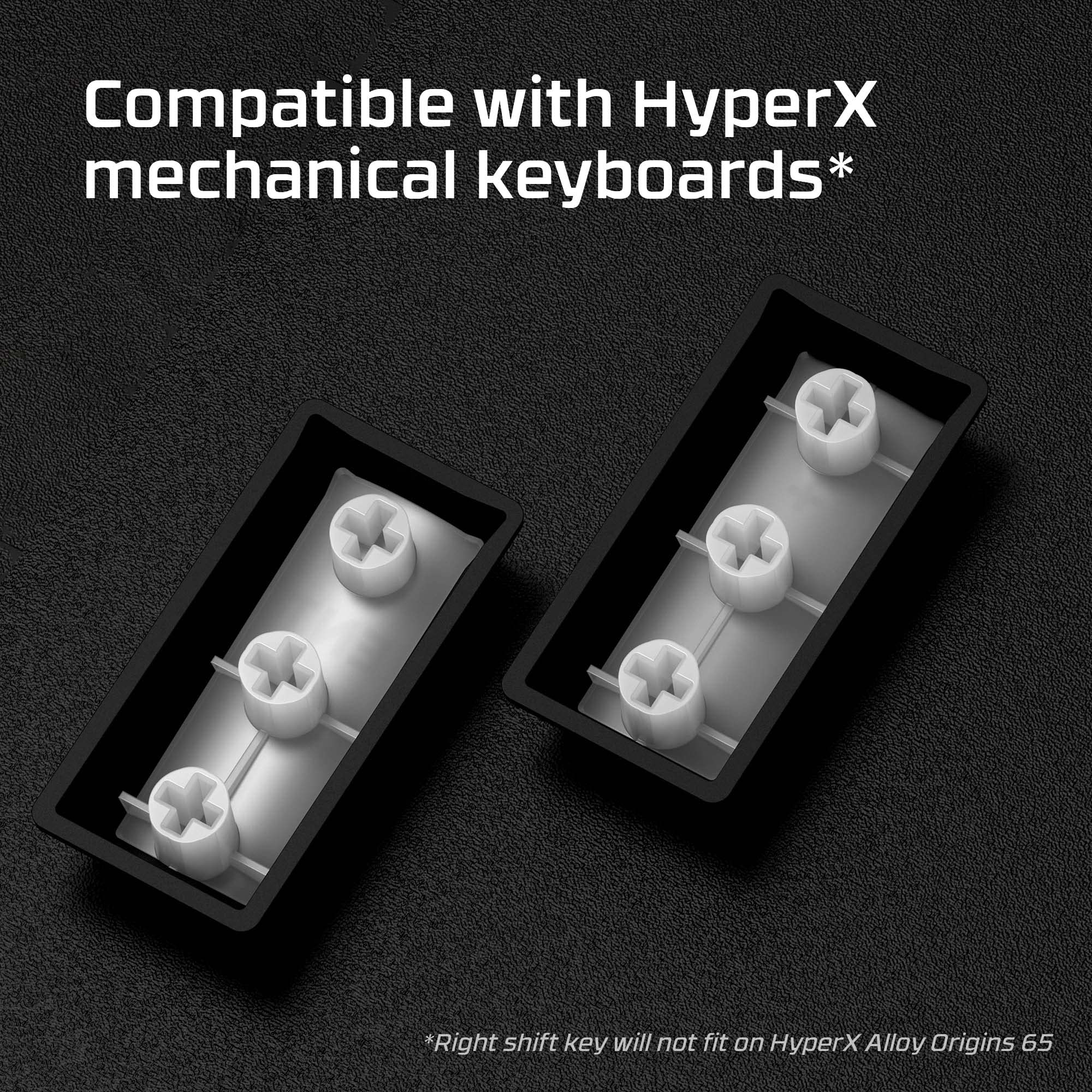 HyperX PBT Keycaps – Full Key Set, Double Shot PBT Material, English (US) Layout, 104 Keys – Black