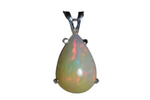 handmade 925 sterling silver pear ethiopian fire opal wedding pendant gift jewelry