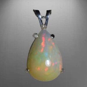 Handmade 925 Sterling Silver Pear Ethiopian Fire Opal Wedding Pendant gift jewelry