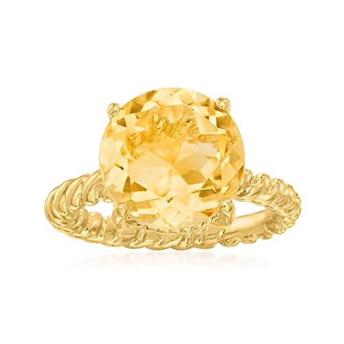 Ross-Simons 6.75 Carat Citrine Ring in 18kt Gold Over Sterling. Size 9