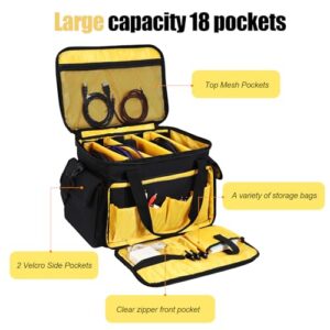 LEFOR·Z Large DJ Equipment Gig Bag Cable File Organizer Bag with Detachable Dividers and Padded Bottom,Travel Music Bag for Professional DJ Gear,Sound Equipment, Musical Instrument and Accessories