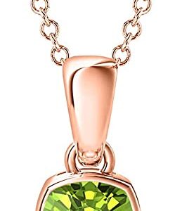 JewelsCart 1.50 CT Cushion Cut Gemstone14K Rose Gold Over Love Pendant For Women's