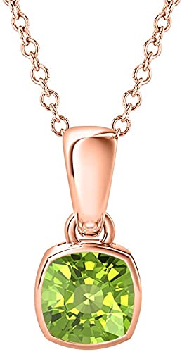 JewelsCart 1.50 CT Cushion Cut Gemstone14K Rose Gold Over Love Pendant For Women's