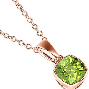 JewelsCart 1.50 CT Cushion Cut Gemstone14K Rose Gold Over Love Pendant For Women's