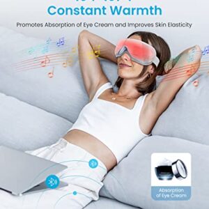 RENPHO FSA HSA Eligible Eyeris1 Eye Massager, Migraine Massager with Heat & Remote Wand, Compression, Silent Mode, Bluetooth, Heated Eye Mask for Eye Strain Relief, Birthday Gifts for Her Him