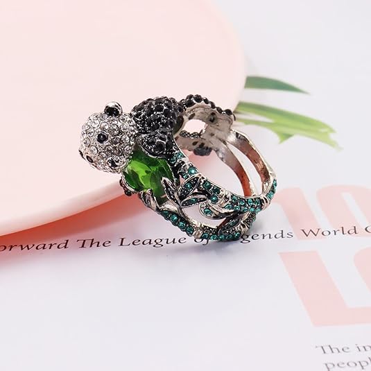 MLEPUS Womens panda ring cute animal jewelry personalized fashion ring birthday christmas lover gift (9)