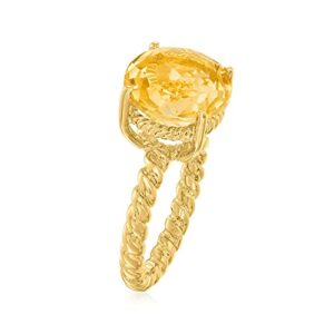 Ross-Simons 6.75 Carat Citrine Ring in 18kt Gold Over Sterling. Size 9