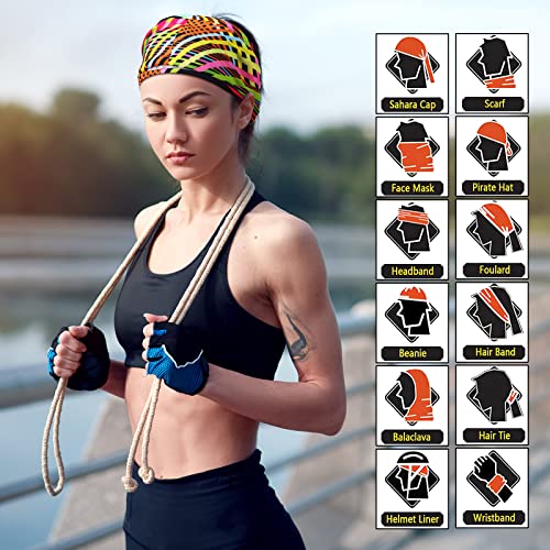 Tarpop 30 Pcs Neck Gaiters Scarf Elastic Wrap Headband Sweat Absorbing Bandana for Women Men Sports Yoga Running(Stylish Style)