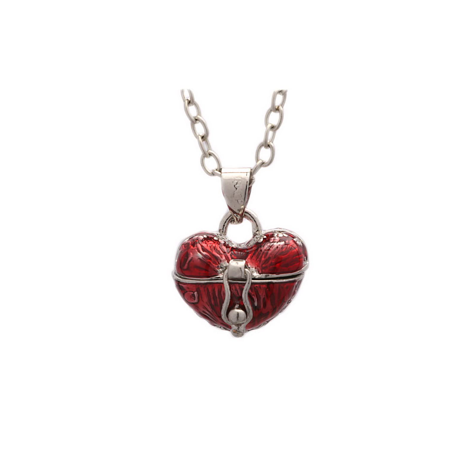 ANZWTLOYY Heart Locket Pendant Necklace Y2k Love Heart Necklace Tiny Small Cute Necklace for Women Valentine's Day(Red)