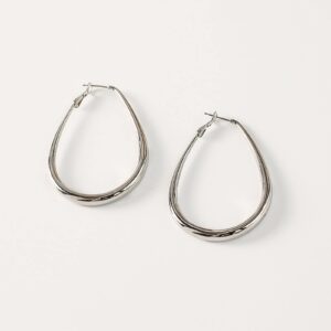 Herier Oval Hoop Earrings - Teardrop Hoops or Silver Hoop Earrings for Women, 14k Hoop Earrings & 925 Sterling Silver Earrings - Hypoallergenic & Lightweight