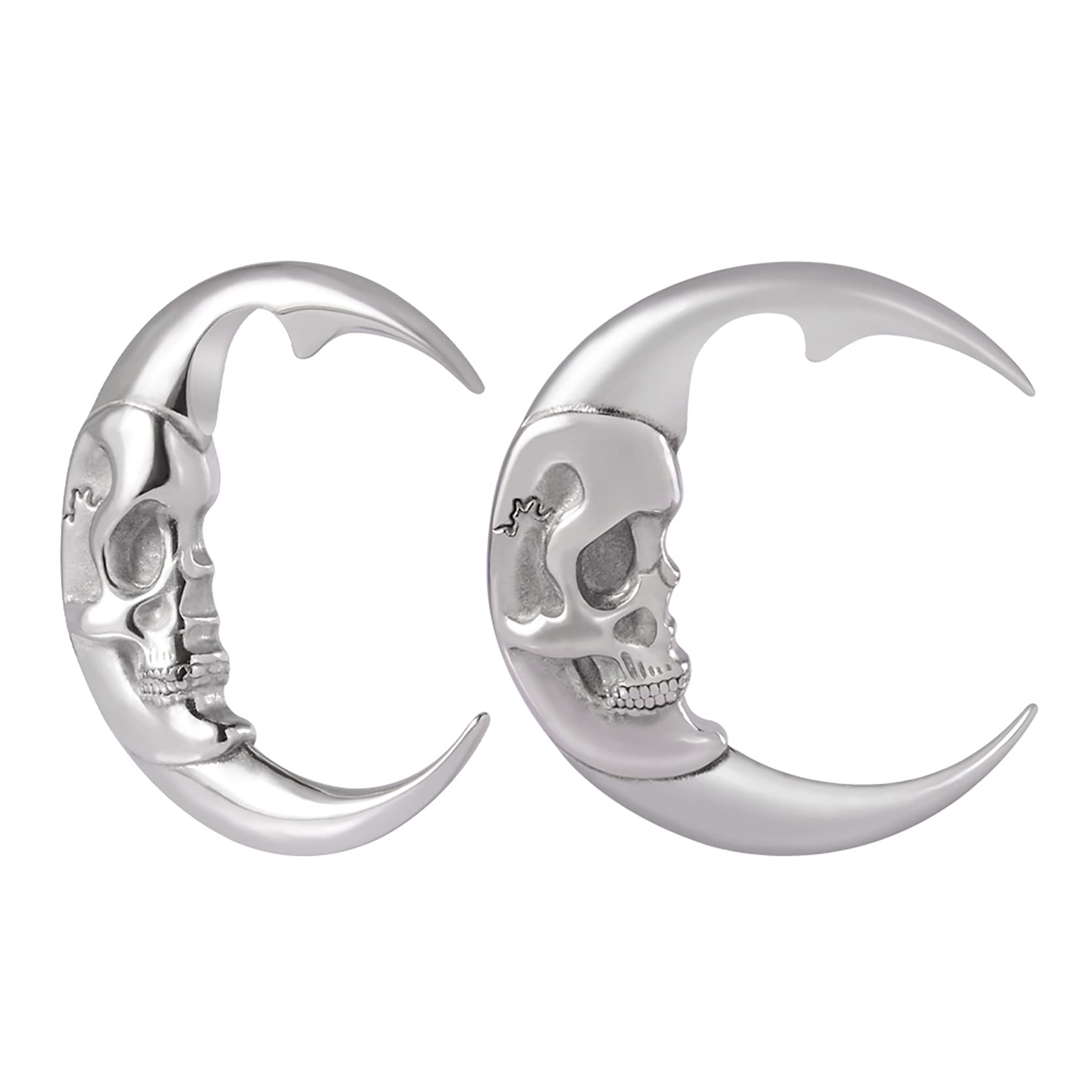 CHUANCI PAIR 316L Surgical Steel Heavy Ear Weights Scorpion Large Gauge Hoop Earring Moon Piercing Ear Taper Piercing Body Jewelry (One Pair Style S)