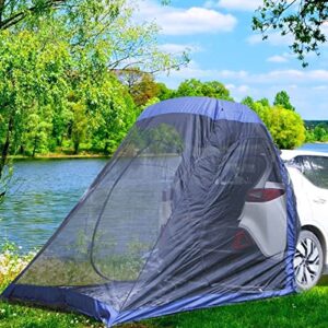 FASJ SUV Tent, Portable Waterproof Tailveil Tent Awning Sun Shelter Double Rainproof Design Hook and Loop Fixing, Travel Bird Car Rear Tent for Outdoor Camping Hiking Travel Easy Installation