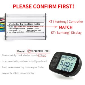 HUDAMZKY Ebike LCD Display Meter KT-LCD5 24V 36V 48V 52V Electric Bike Conversion Kit Display for KT Controller(LCD5 Waterproof Plug)