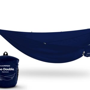 KAMMOK: Roo Double Hammock | Made from Strong & 100% Recycled Water Resistant Ripstop Fabric | Comfortable, Packable, Lightweight (Lifetime Adventure Grade Warranty), Midnight Blue