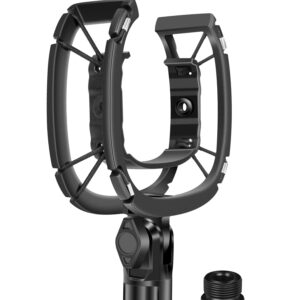 Borenbuir Wave Shock Mount, [Custom Built for Wave Mic] Anti-Vibration Suspension Shock Mount Holder Clip Compatible with Elgato Wave:1 and Wave:3 Microphones