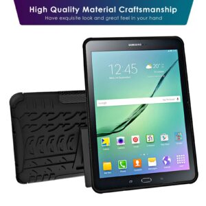 DETUOSI Shockproof Case for Samsung Galaxy Tab S2 9.7" 2015 (SM-T810/ T813/ T817T/ T817V),2-Layers Hybrid Heavy Duty Multi-Angle Kickstand Protective Cover for Samsung Galaxy Tab S2 9.7" Case for Kids