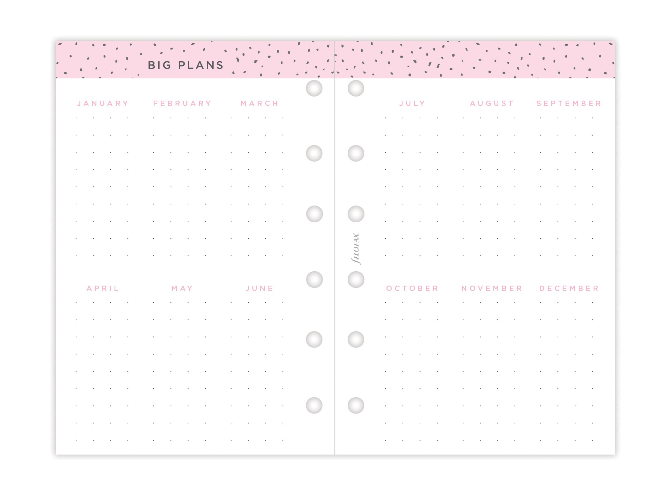 Filofax Pocket Confetti Week to View Diary, organizer diary, 2023, diary refill, calendar, White