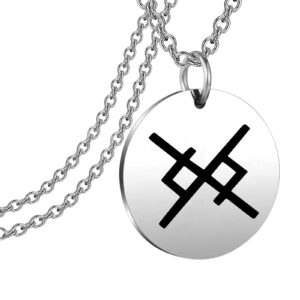 bobauna eternal love bind rune pendant necklace nordic viking jewelry gift (eternal love necklace)