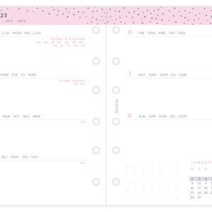 Filofax Pocket Confetti Week to View Diary, organizer diary, 2023, diary refill, calendar, White