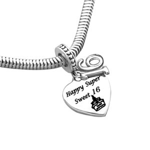 Chili Jewelry Happy Super Sweet 16 Birthday Charm Compatible With Pandora Charms Bracelets