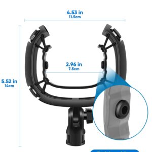 Borenbuir Wave Shock Mount, [Custom Built for Wave Mic] Anti-Vibration Suspension Shock Mount Holder Clip Compatible with Elgato Wave:1 and Wave:3 Microphones