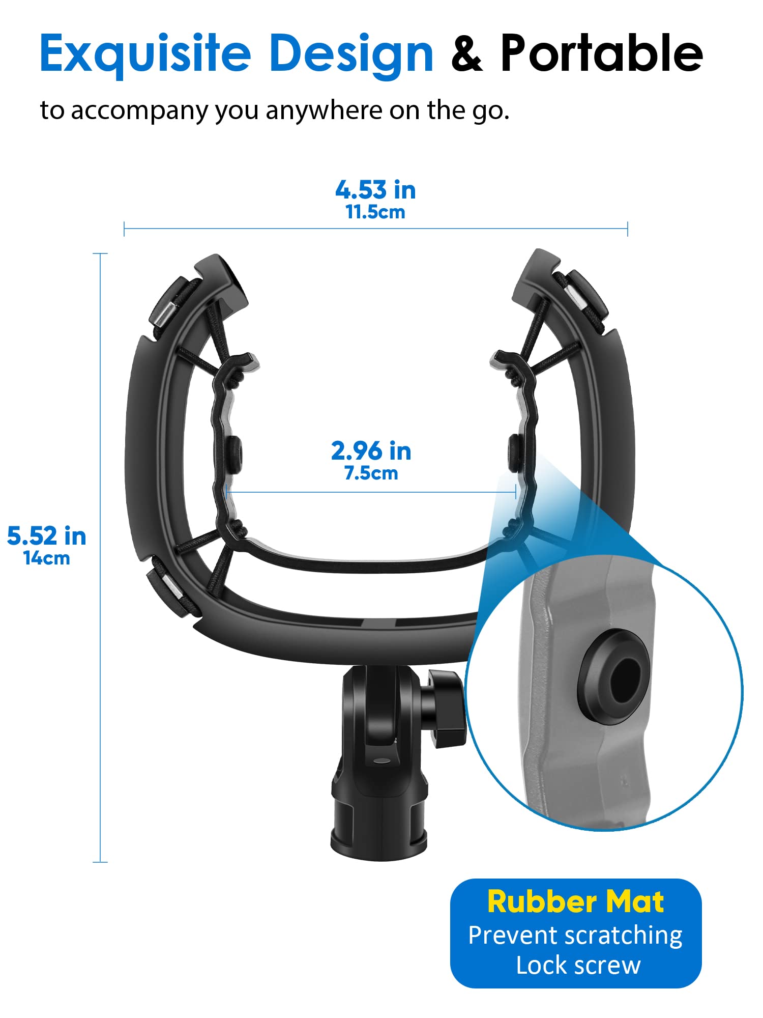 Borenbuir Wave Shock Mount, [Custom Built for Wave Mic] Anti-Vibration Suspension Shock Mount Holder Clip Compatible with Elgato Wave:1 and Wave:3 Microphones