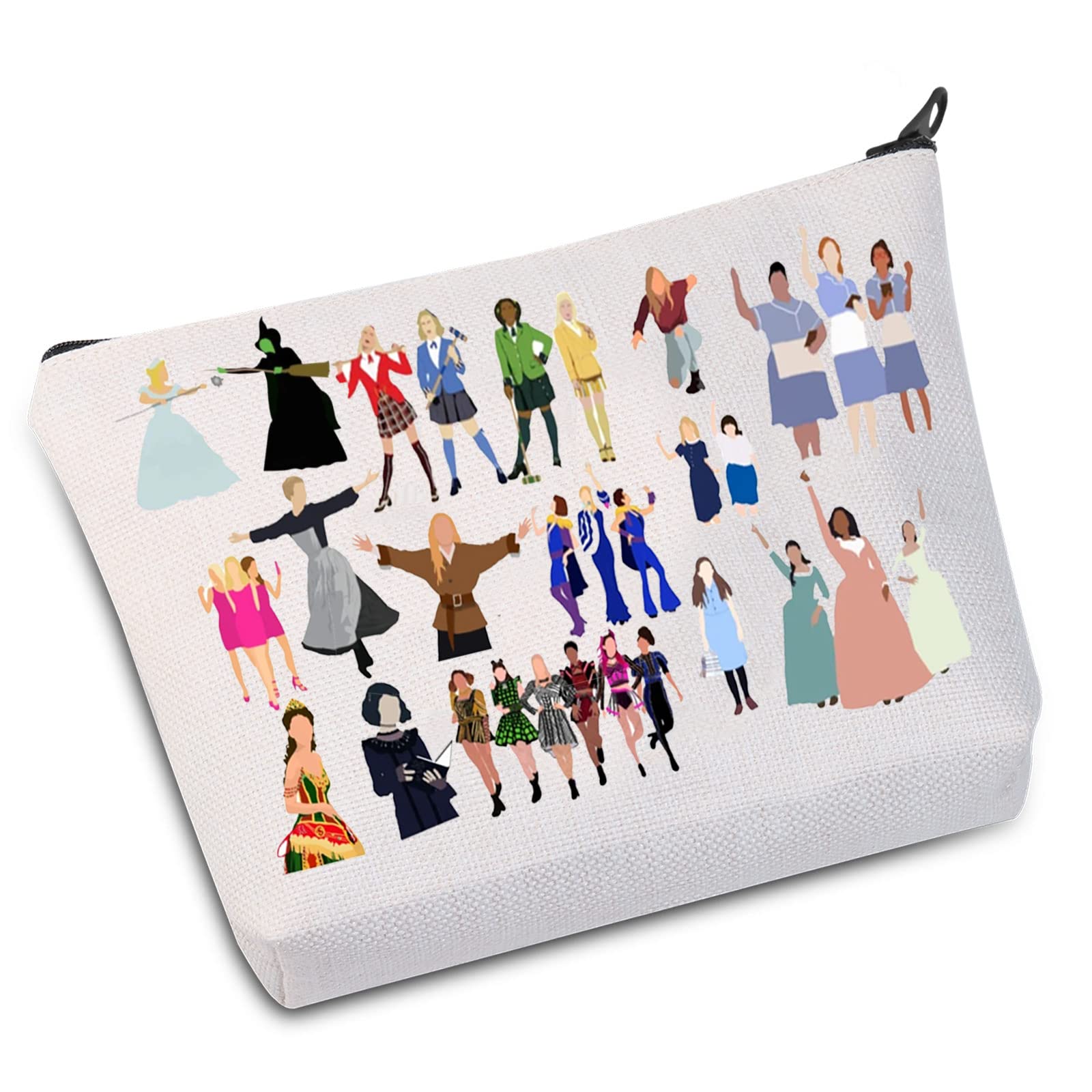 WZMPA Musical Character Musical Cosmetic Makeup Bag Musical Theatre Fans Gift You Are Braver Stronger Smarter Than You Think Musical Zipper Pouch Bag For Women (Musical Characters)