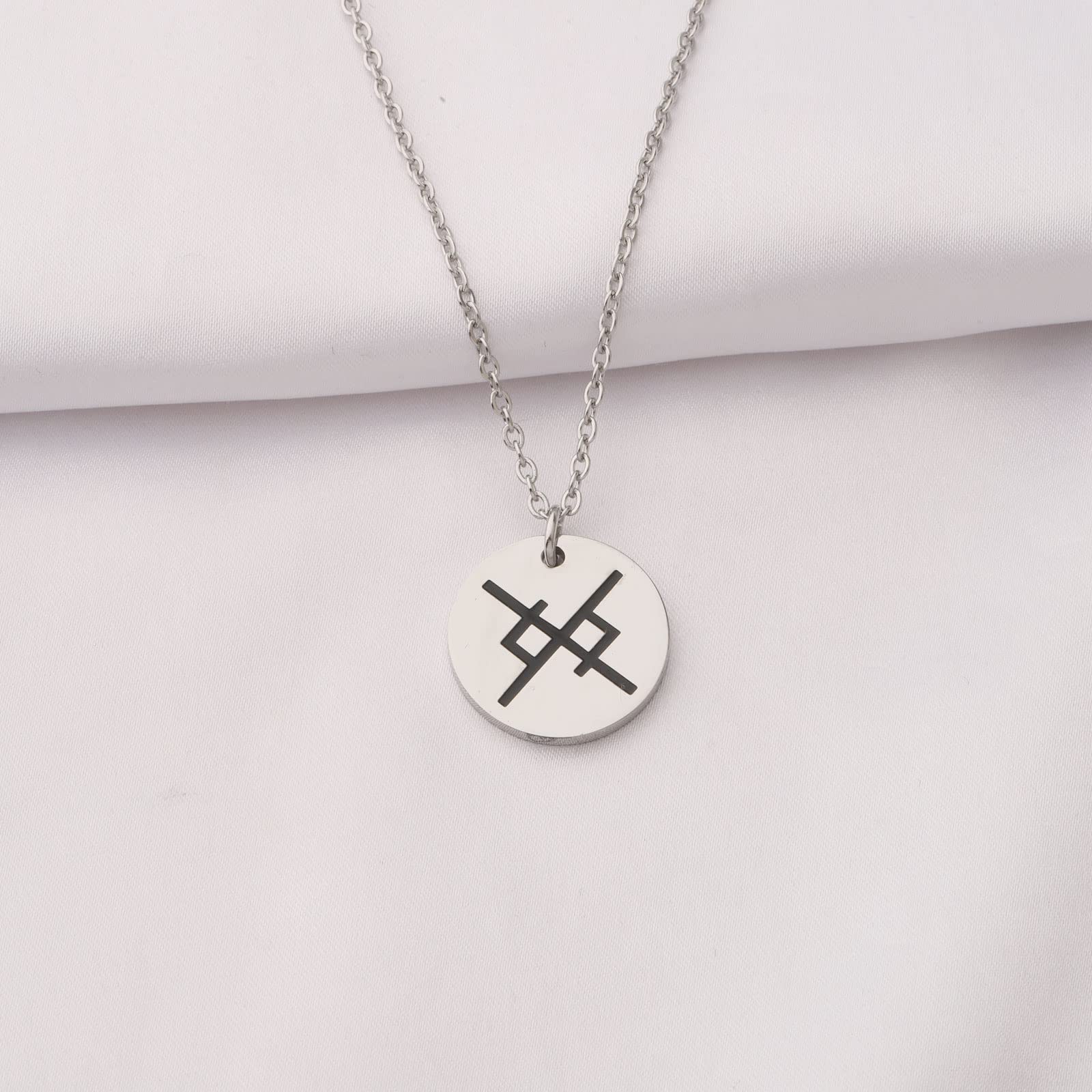 bobauna Eternal Love Bind Rune Pendant Necklace Nordic Viking Jewelry Gift (Eternal Love necklace)