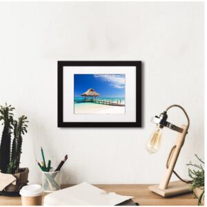 Over water bungalows Personalized Canvas or Photo Print and Framed Art Artwork with Couple's Names Special Date and Your Own Message on, Great Gift for Anniversary,Wedding,Birthday