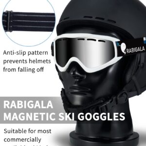 RABIGALA Kids Ski Goggles Bundle with Adult Ski Goggles (revo&silver)