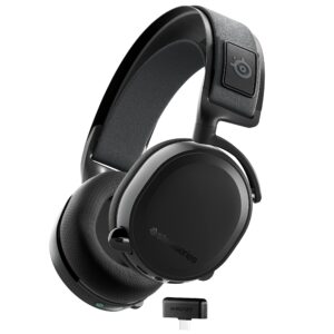 steelseries arctis 7+ wireless gaming headset – lossless 2.4 ghz – 30 hour battery life – usb-c – 7.1 surround – for pc, ps5, ps4, mac, android and switch - black (renewed)