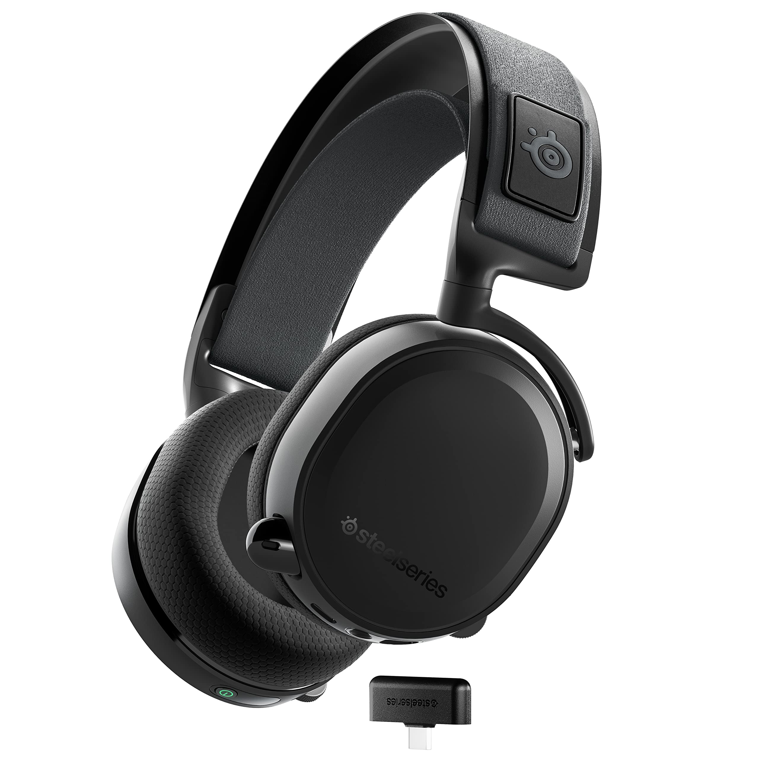 SteelSeries Arctis 7+ Wireless Gaming Headset – Lossless 2.4 GHz – 30 Hour Battery Life – USB-C – 7.1 Surround – for PC, PS5, PS4, Mac, Android and Switch - Black (Renewed)