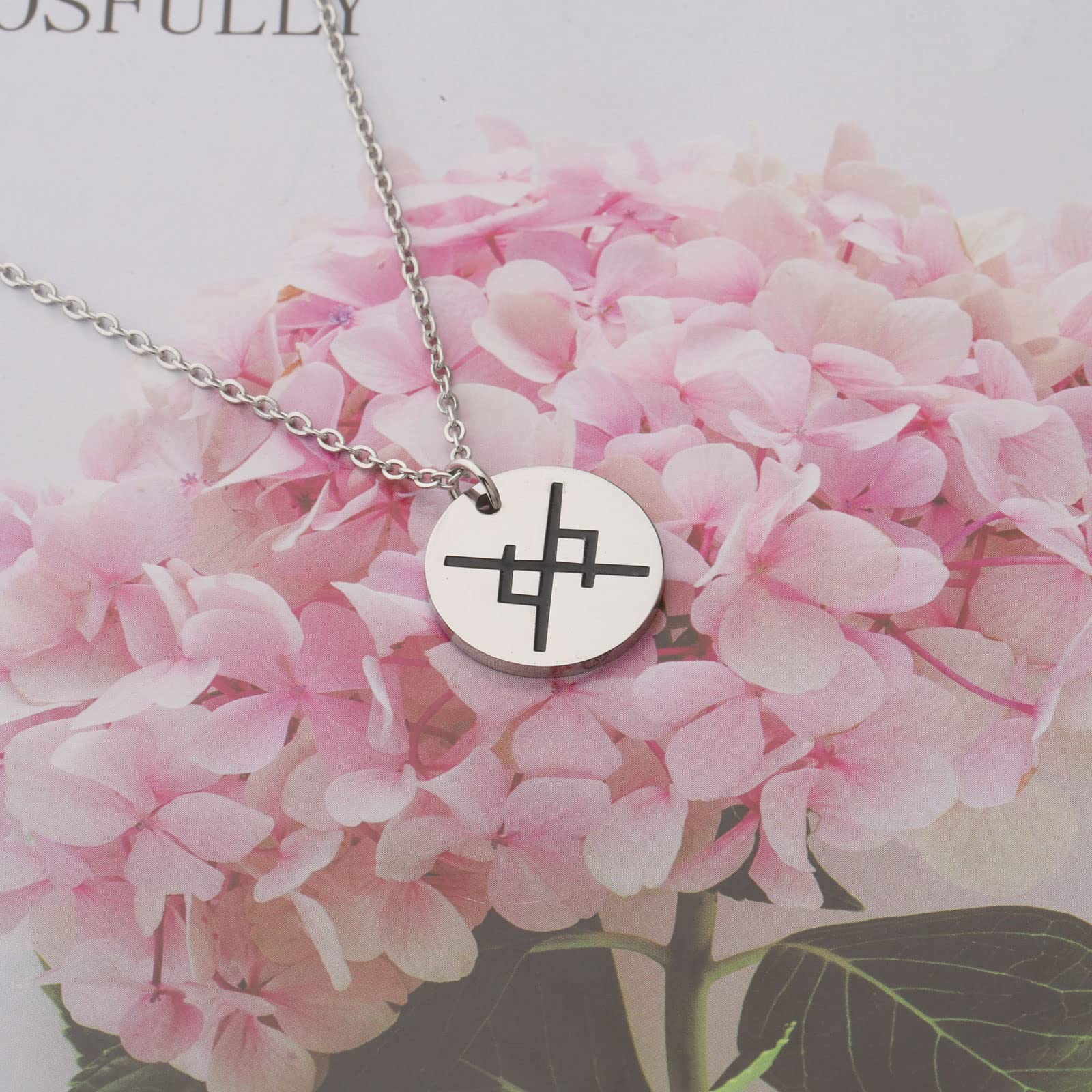 bobauna Eternal Love Bind Rune Pendant Necklace Nordic Viking Jewelry Gift (Eternal Love necklace)