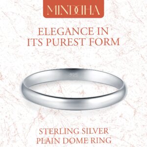 MINDDHA Sterling Silver Rings - High Polish Rings for Women, Men - Plain Dome Silver Ring - Wedding Band - Christmas, Valentines, Birthday, Mothers Day - 2mm Band Size 8