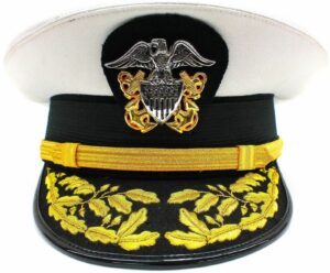 us navy commander admiral rank white hat cap r n commanders, 7 1/4