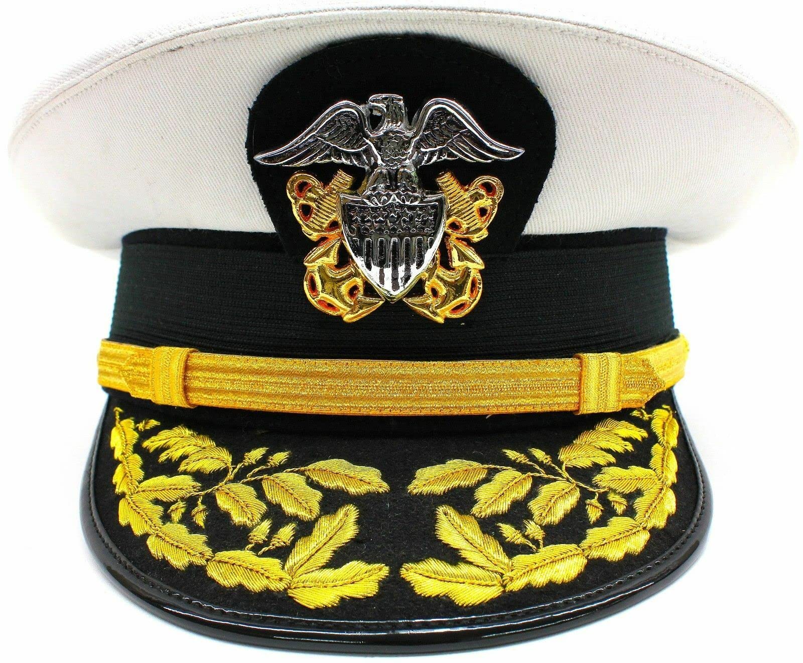 US Navy Commander Admiral Rank White HAT Cap R N Commanders, 7 1/4