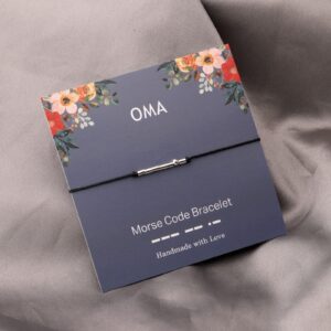 ENSIANTH Oma Gift Grandma Gift Morse Code Bracelet Gift for Grandma Mother’s Day Gift Grandma Bracelet New Grandma Gift (Oma MC Bra)