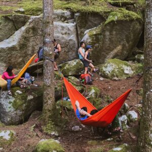 KAMMOK: Roo Double Hammock | Made from Strong & 100% Recycled Water Resistant Ripstop Fabric | Comfortable, Packable, Lightweight (Lifetime Adventure Grade Warranty), Midnight Blue