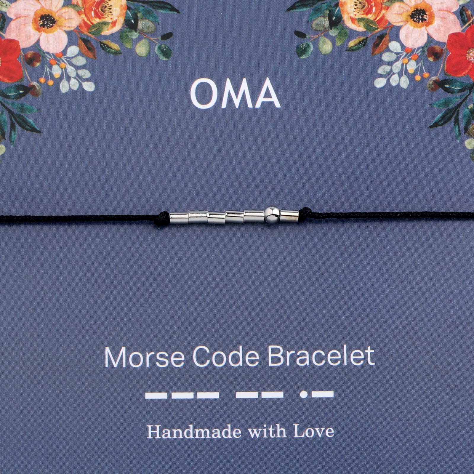 ENSIANTH Oma Gift Grandma Gift Morse Code Bracelet Gift for Grandma Mother’s Day Gift Grandma Bracelet New Grandma Gift (Oma MC Bra)