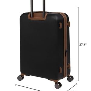 it luggage Quaint 27" Hardside Checked 8 Wheel Expandable Spinner, Black with Almond Trim