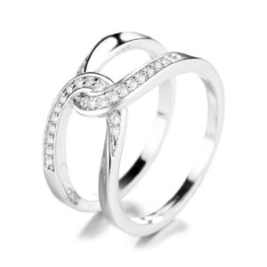 ZJQZBSS 925 Sterling Silver Fashion Shiny Micro Setting Diamond Simple Ring Cubic Zirconia Promise Ring CZ Eternity Engagement Wedding Rings for Women (6)