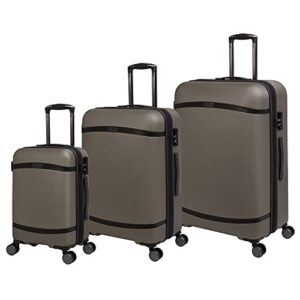 it luggage Quaint 3 Piece Hardside 8 Wheel Expandable Spinner, Cobblestone with Mulch Trim, 3 Pc Set