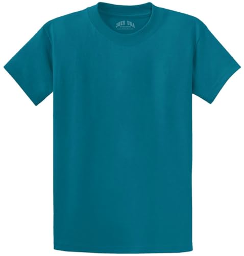 Joe's USA Men's 100% Cotton T-Shirts,Teal Size 5XL