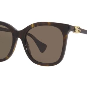 Gucci GG1071S Shiny Dark Brown Havana/Brown One Size