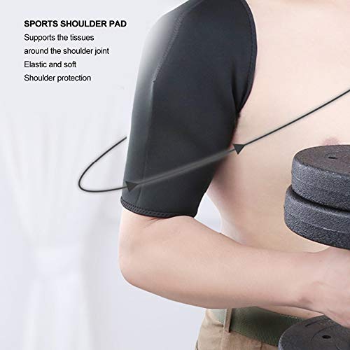 Shoulder Warmer, Double Shoulder Support Brace, Breathable Shoulder Pad Elastic Shoulder Protector for Injury, Arthritis, Pain Relief, Gym and Sport(M (width of the shoulders 40-45cm))