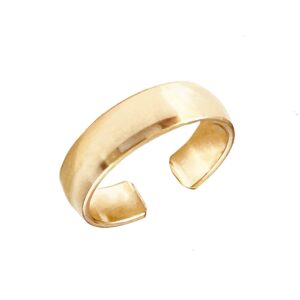 toe rings & things | bold gold adjustable comfort fit toe ring | smooth wide band 14k gold filled toe rings for women or men