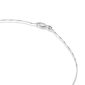 PAVOI Italian Solid 925 Sterling Silver, 22K Gold Plated, 0.6mm Italian Diamond-Cut Square Box Chain Necklace for Men and Women, MADE IN ITALY (16, White Gold)