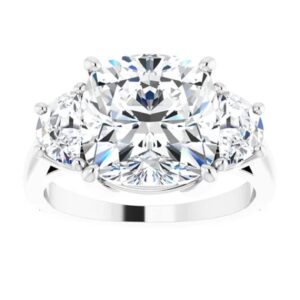 JEWELERYIUM 5.00 CT Cushion Colorless Moissanite Engagement Ring, Wedding Bridal Ring Set, Eternity Sterling Silver Solid Diamond Solitaire 4-Prong Anniversary Promise Ring for Her (8)